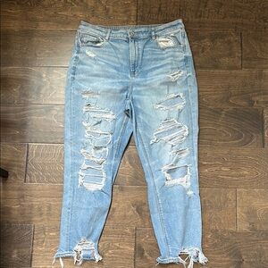 American Eagle Outfitters Blue Boyfriend Distressed Jeans